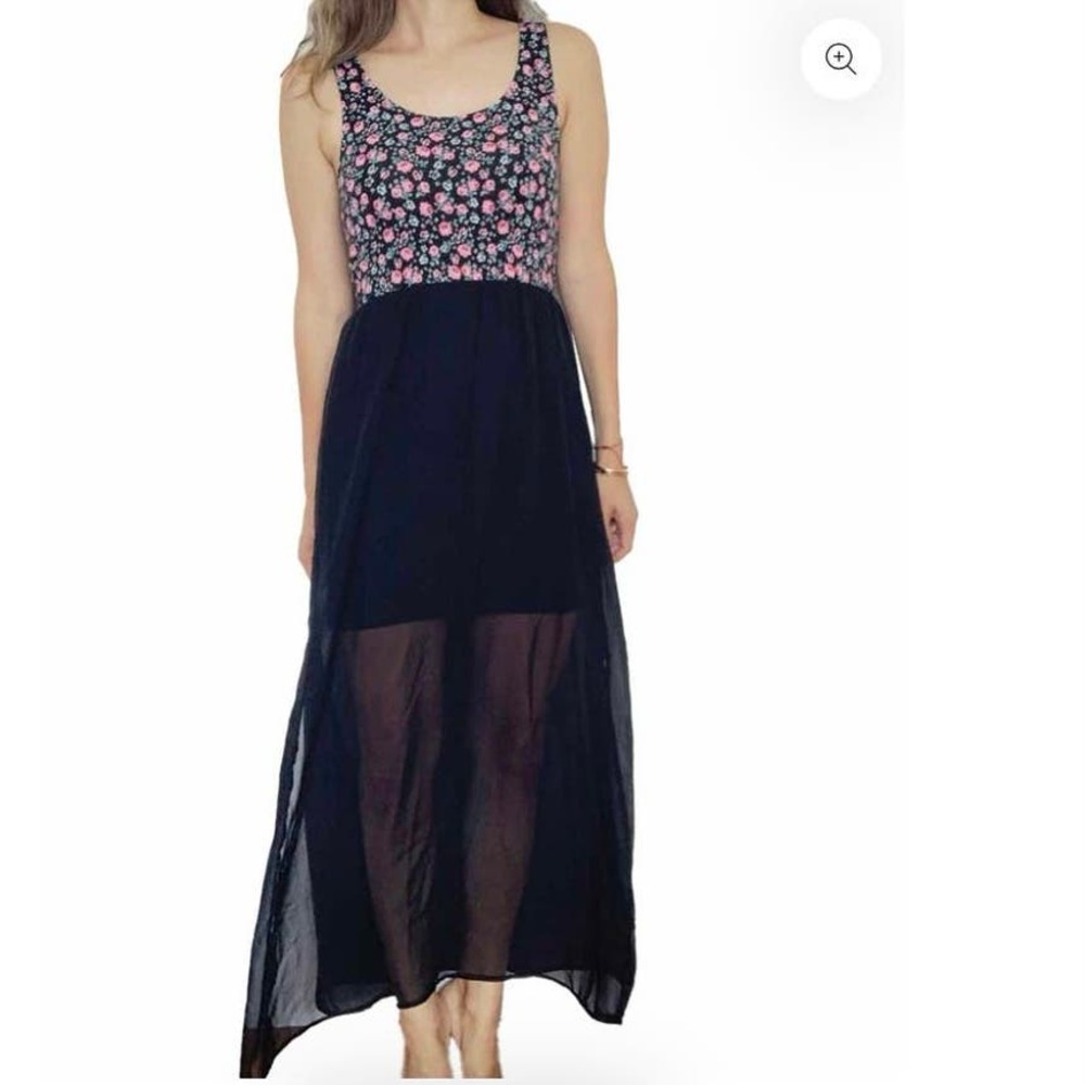 Vintage / Divided H+M / sheer / maxi dress / high low / hide and peak /‎ US 6